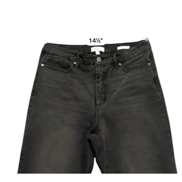 Sofia Jeans by Sofia Vergara Leslie Slim Straight Black Distressed Jeans Sz 8​​​ - Picture 4 of 8